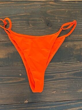 Tropic of C Luna String Bikini Bottom Orange Size Small Minimal Coverage